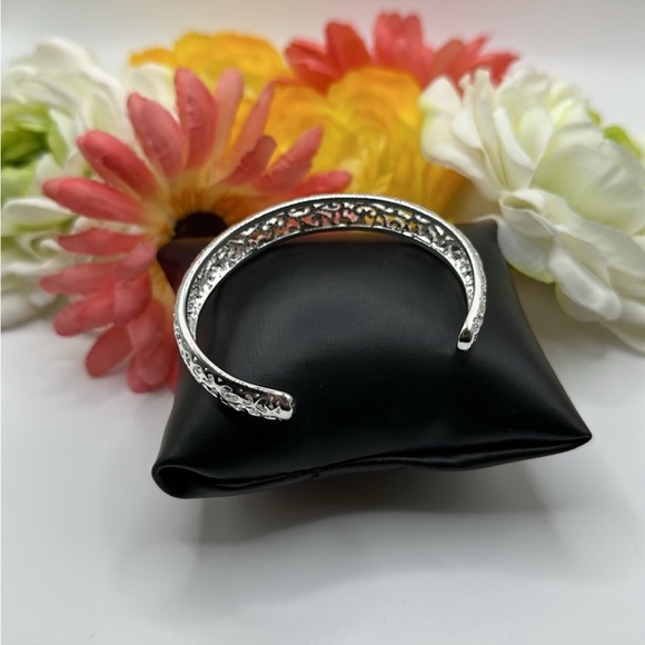 Silver Cuff Filigree Bangle Bracelet NEW! - Picture 3 of 5